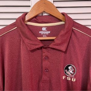 FSU - Florida State Embroidered Logo Polo, Maroon, XXL